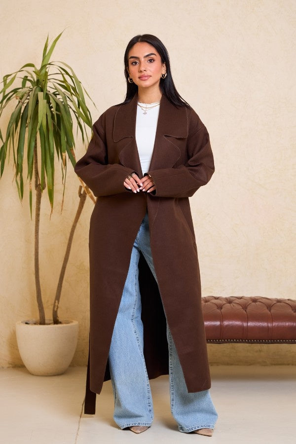 Long Oversized Brown Coat