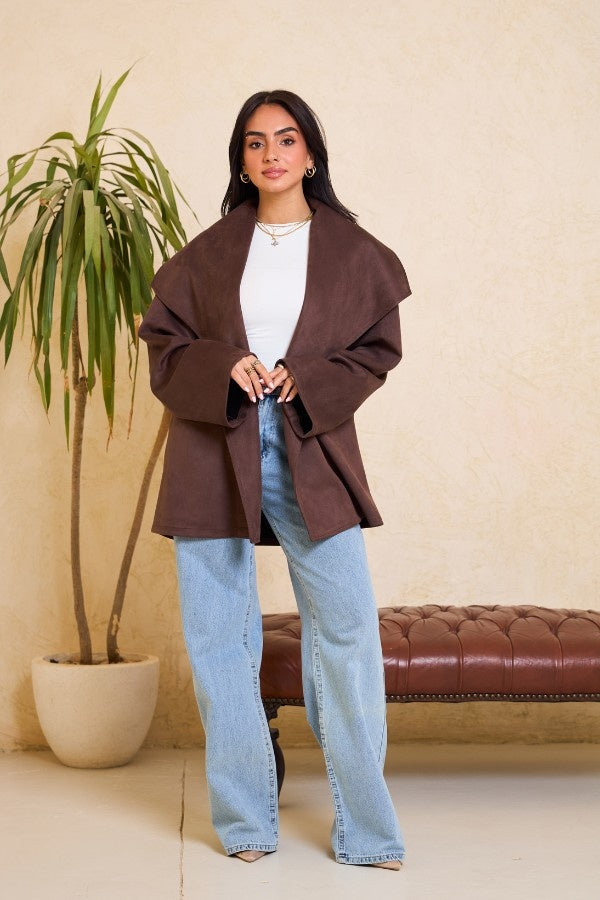 Big Collar Brown Jacket