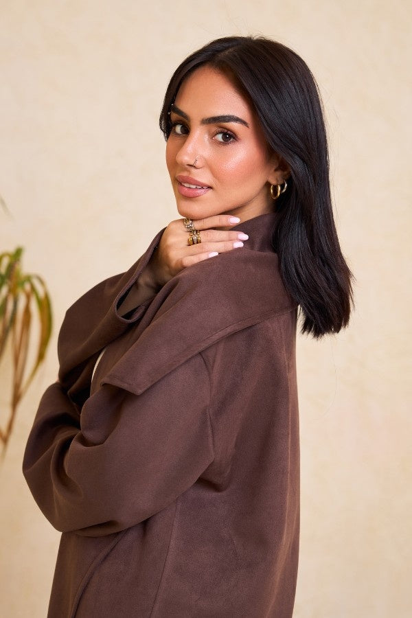 Big Collar Brown Jacket