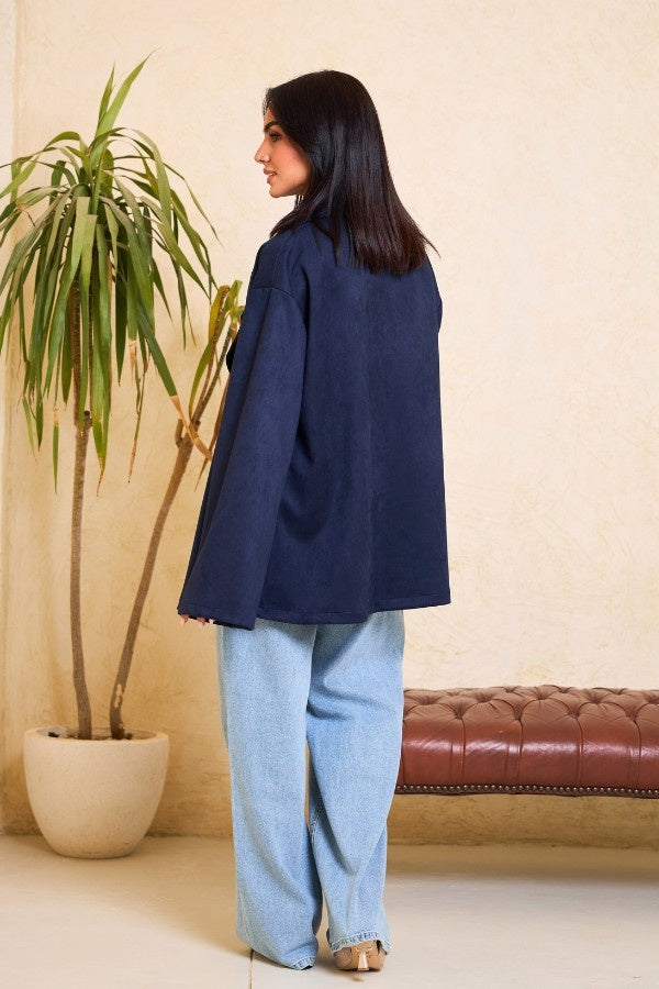 Big Collar Navy Blue Jacket