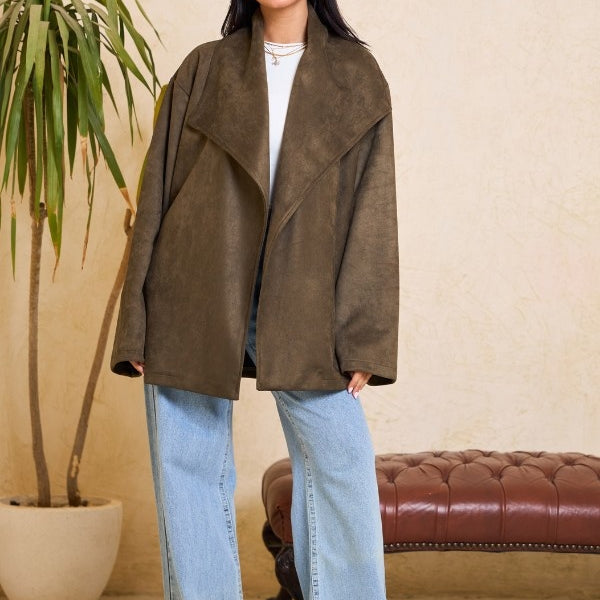 Big Collar Olive Green Jacket