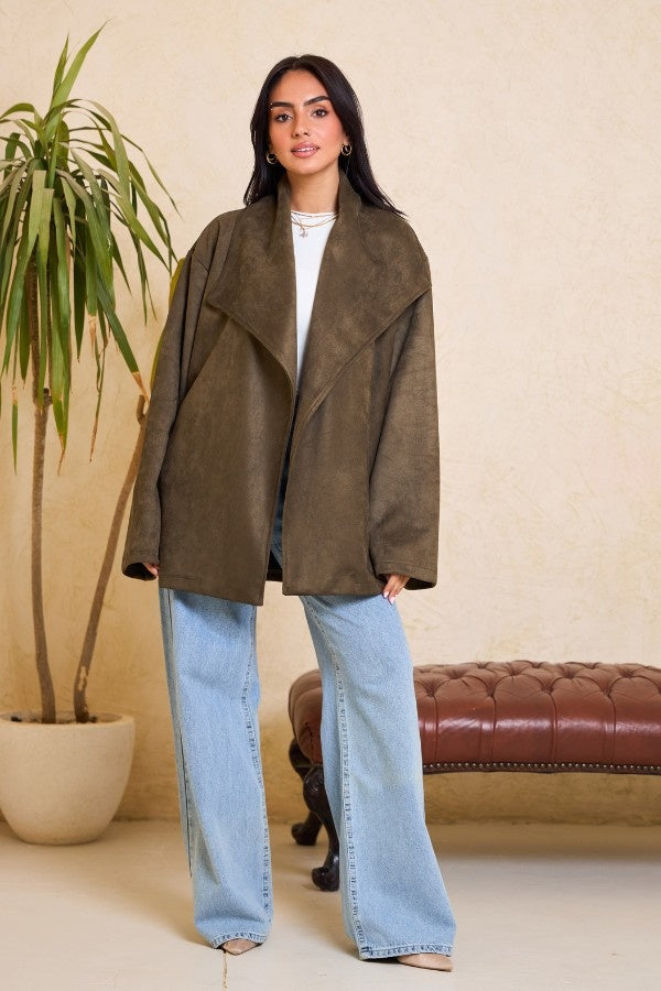 Big Collar Olive Green Jacket