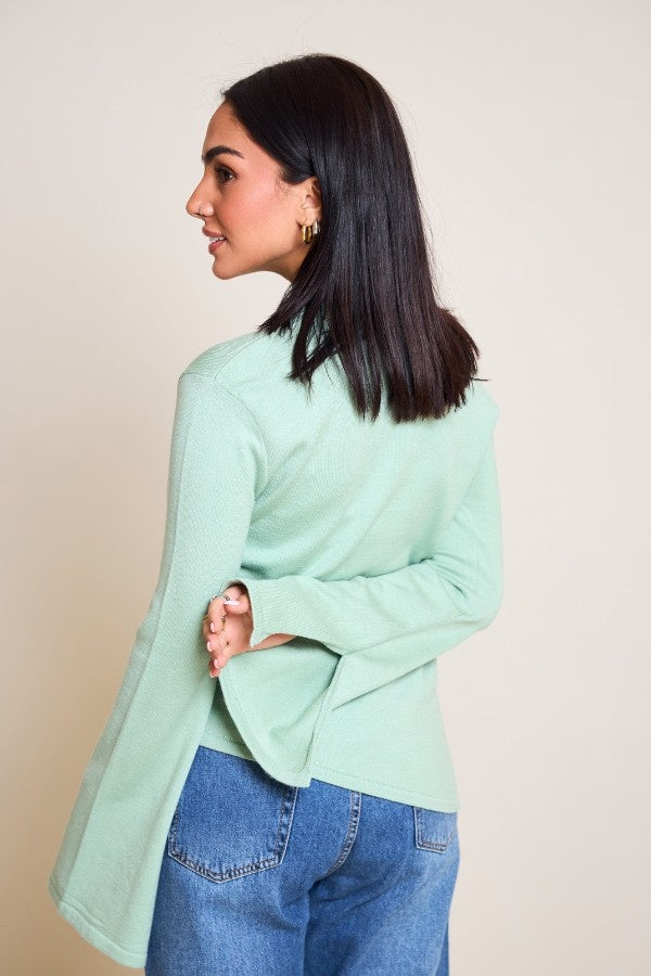 Scarved Knitted Mint Top