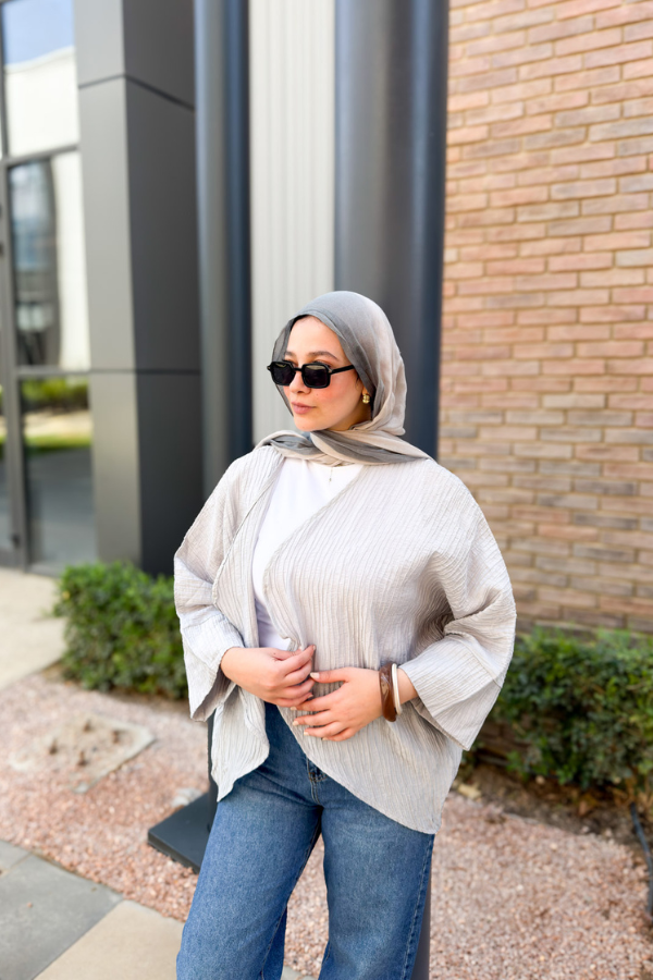 Flowey Oversized Grey Kimono