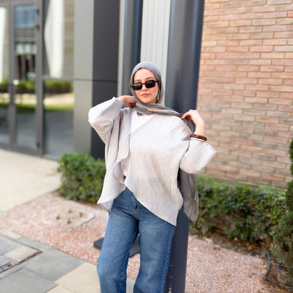 Flowey Oversized Grey Kimono