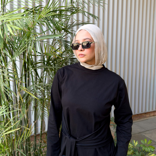 Tied Waist Top In Black