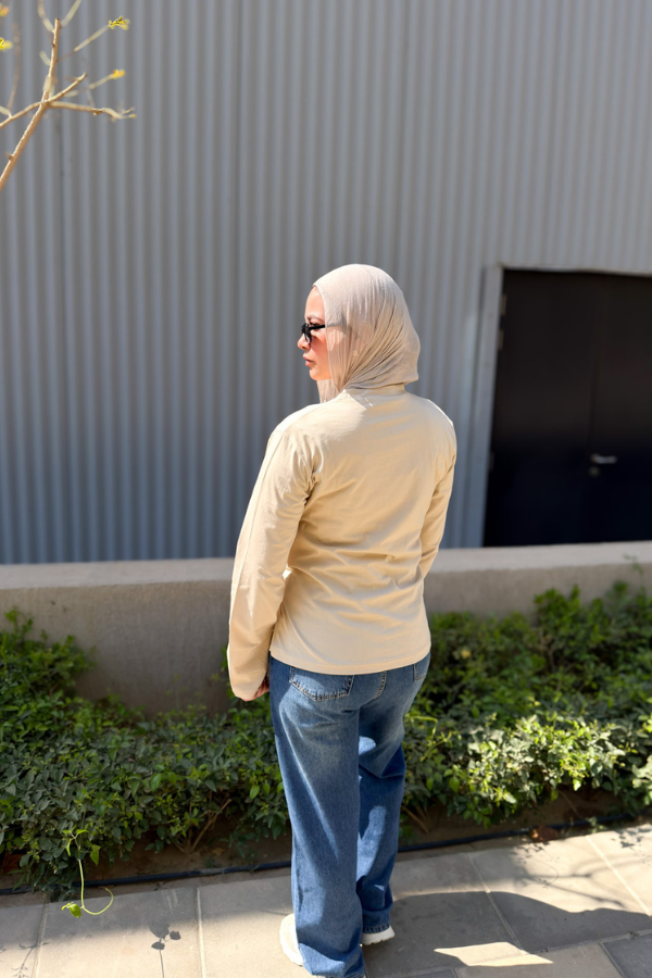 Tied Waist Top In Beige