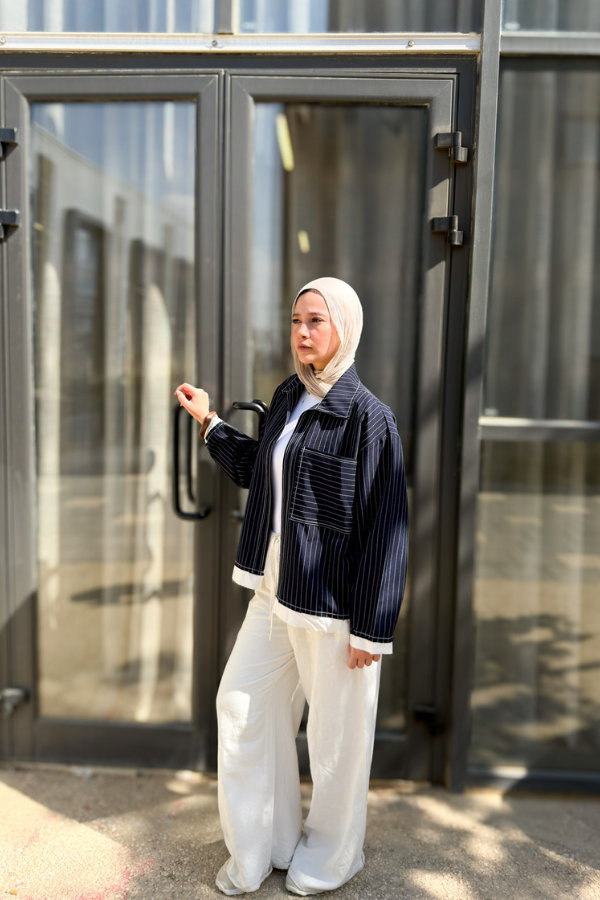 Striped Navy Blue Shirt