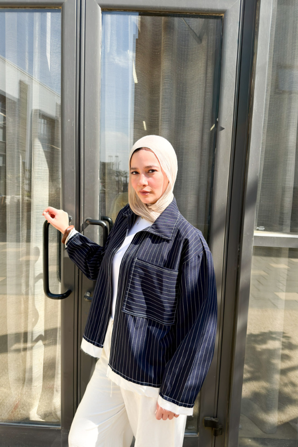 Striped Navy Blue Shirt