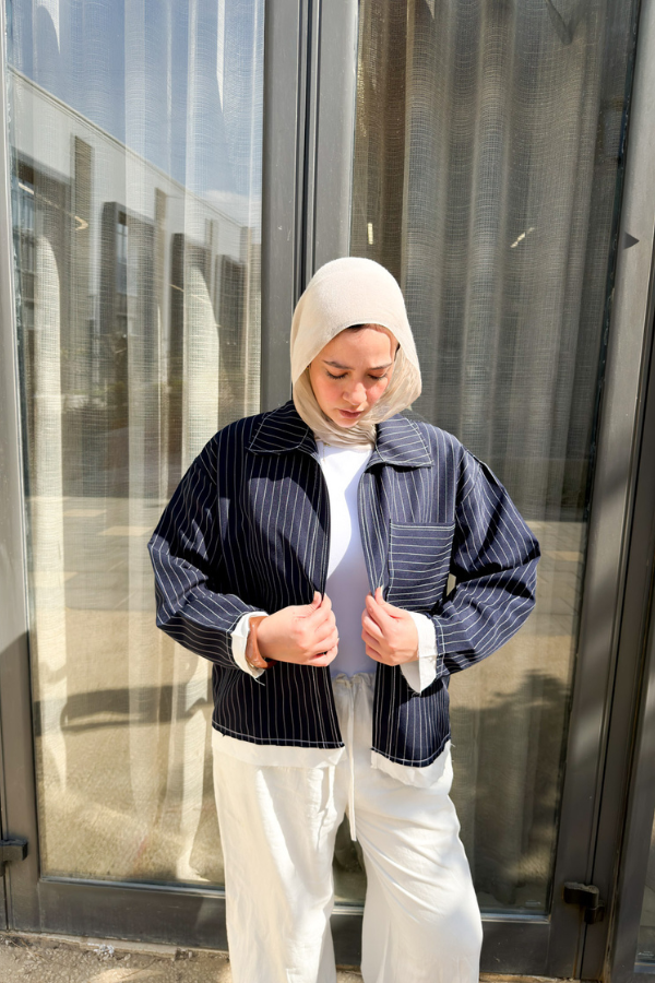 Striped Navy Blue Shirt