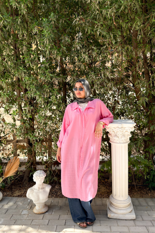 Pink Shirt Dress