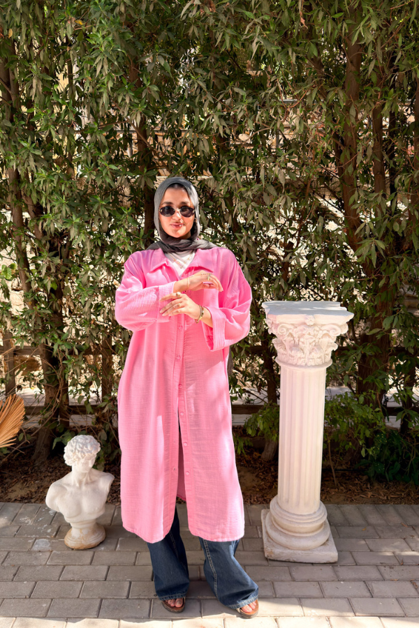 Pink Shirt Dress