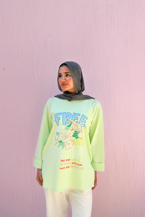Lime Green Graphic T- Shirt