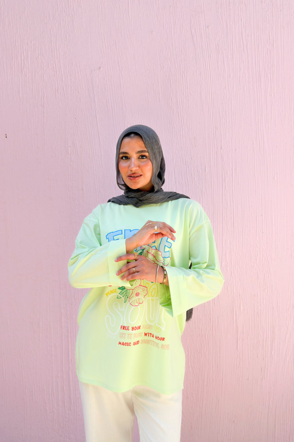 Lime Green Graphic T- Shirt