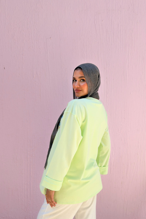 Lime Green Graphic T- Shirt