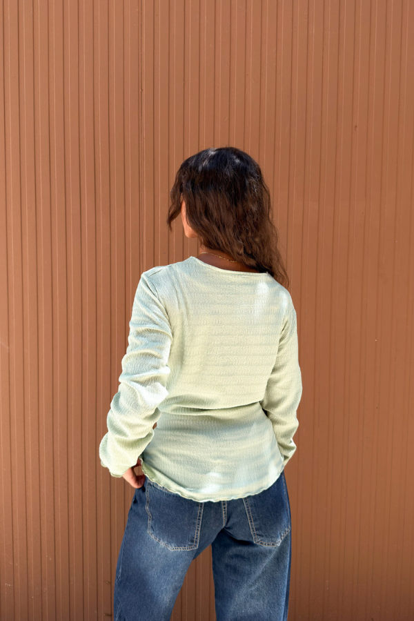 Ruched Mint Green Top
