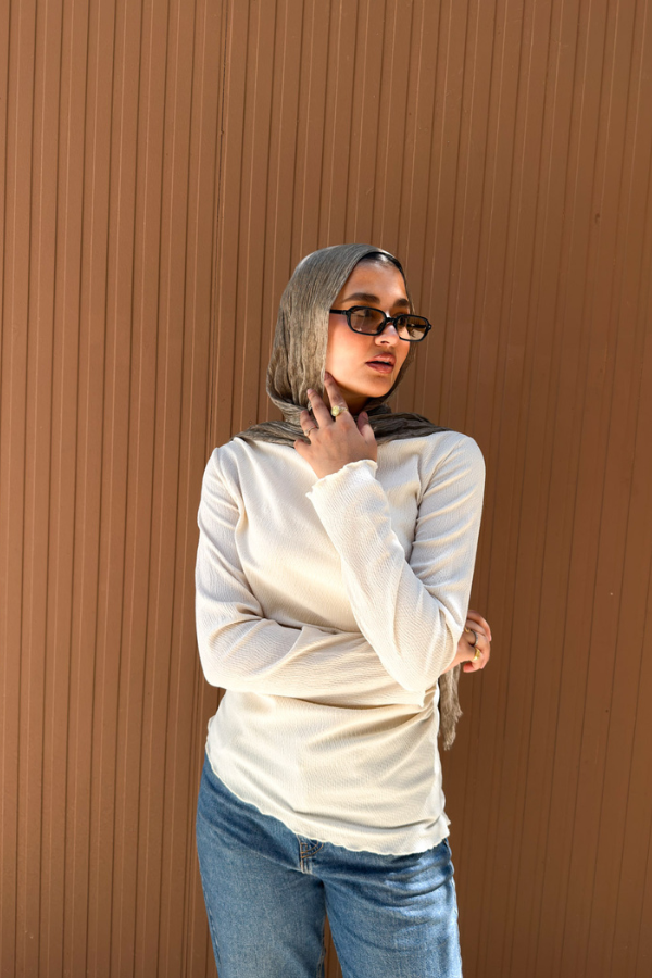 Ruched Beige Top