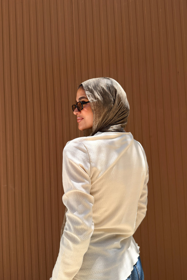 Ruched Beige Top