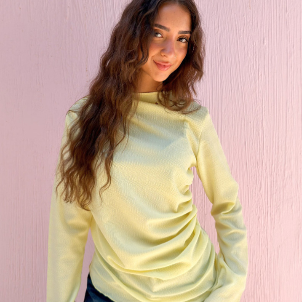 Ruched Butter Yellow Top