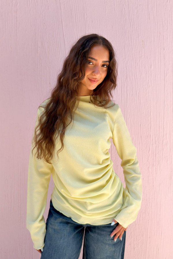 Ruched Butter Yellow Top