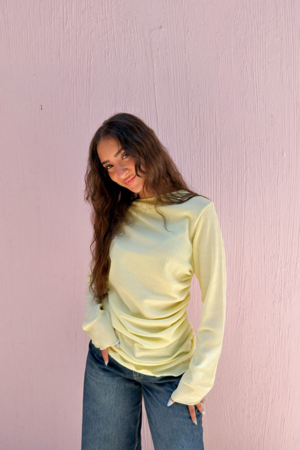 Ruched Butter Yellow Top