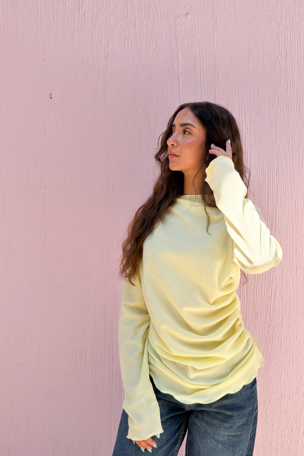 Ruched Butter Yellow Top
