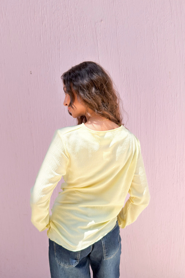 Ruched Butter Yellow Top
