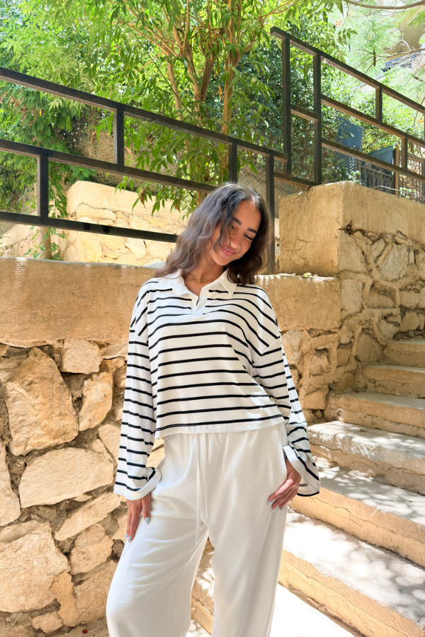 Striped Polo Top