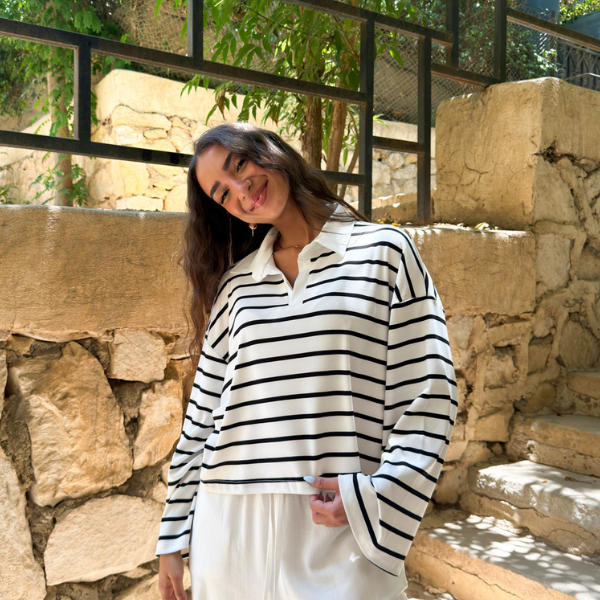 Striped Polo Top