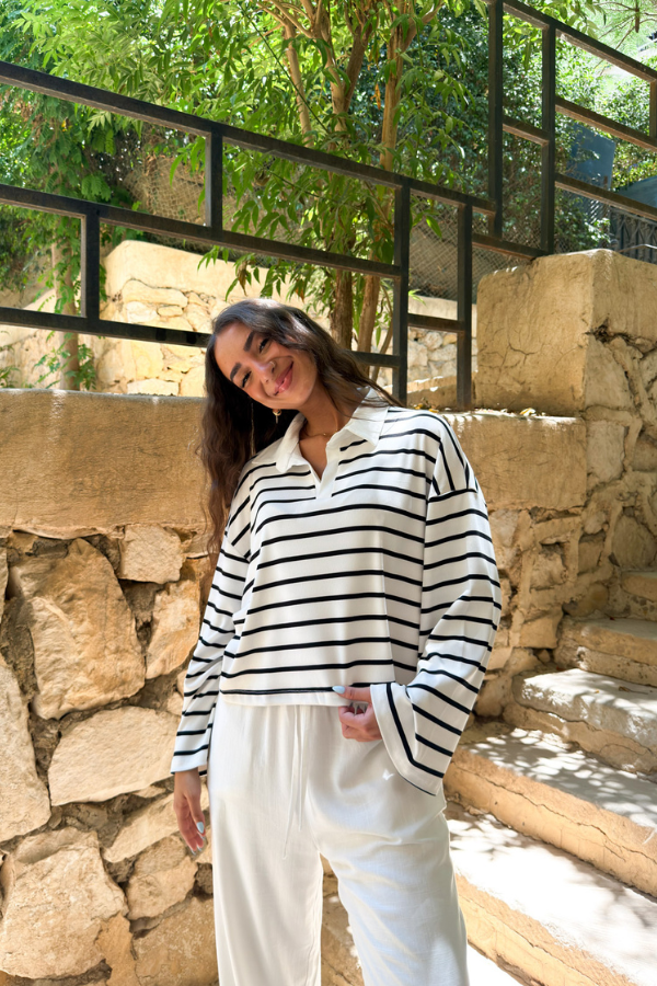 Striped Polo Top