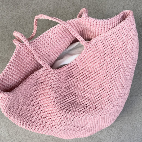 Crochet Tote Bag In Pink