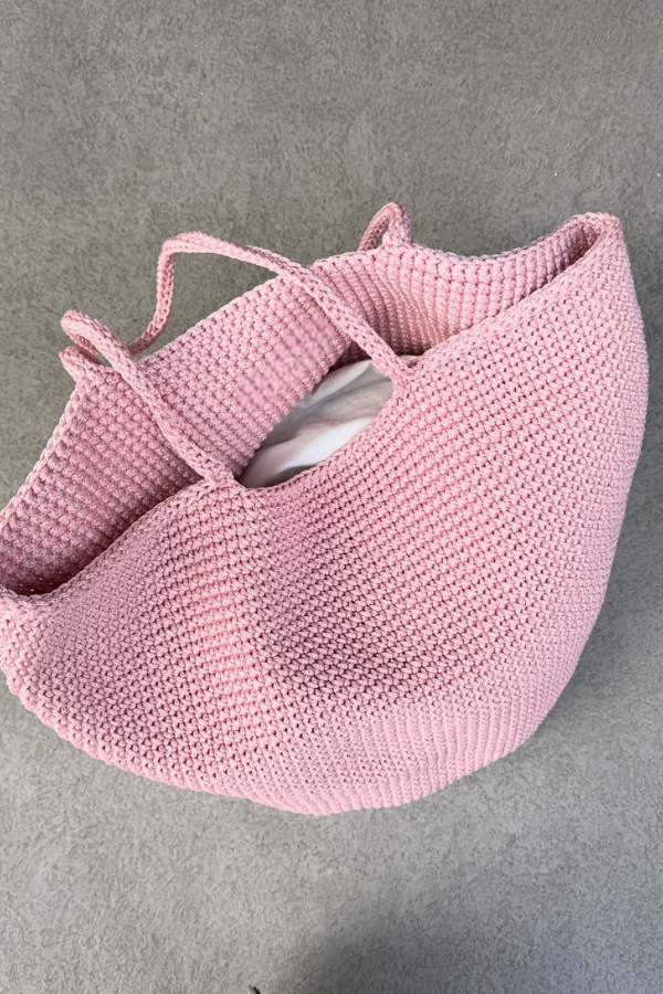 Crochet Tote Bag In Pink