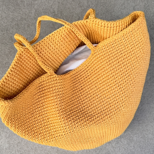Crochet Tote Bag In Yellow