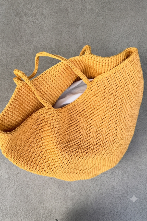 Crochet Tote Bag In Yellow