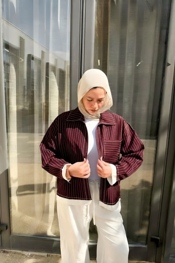 Striped Burgundy Shirt