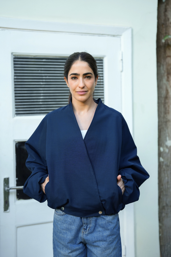 Navy Blue Bomber Jacket