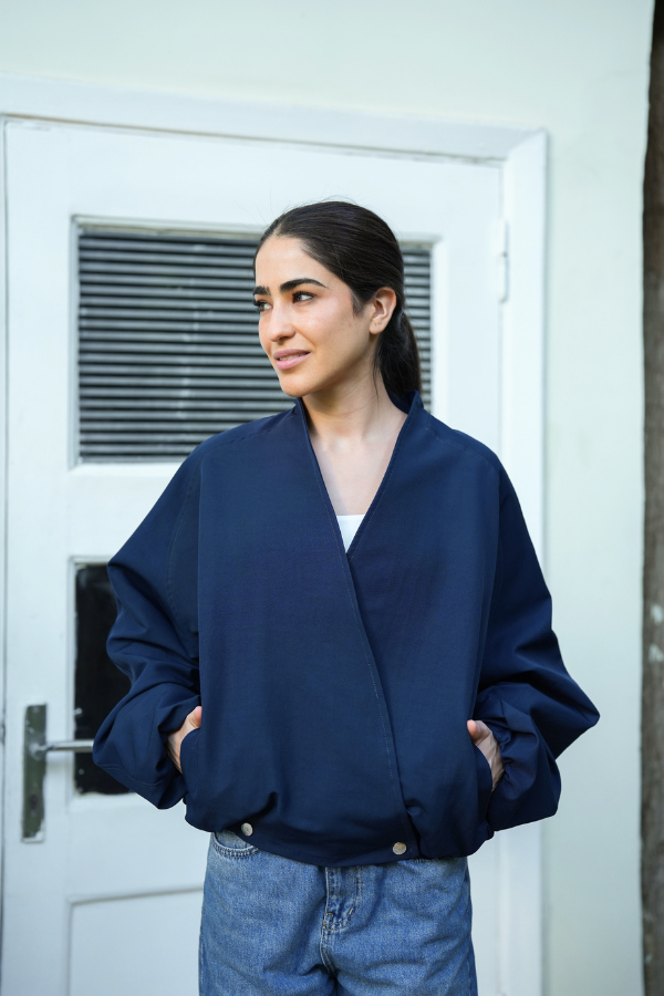 Navy Blue Bomber Jacket
