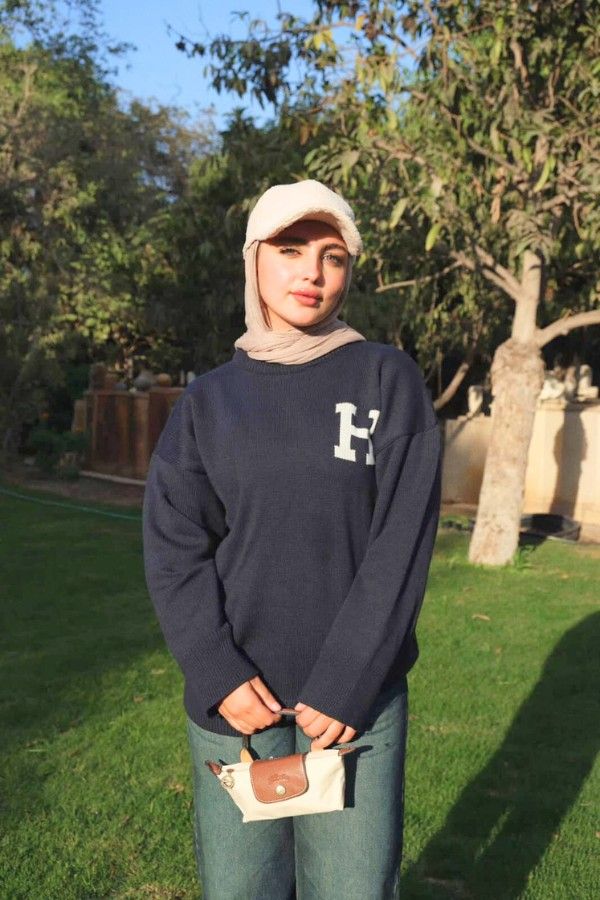 Oversized knitted Navy Blue Sweater