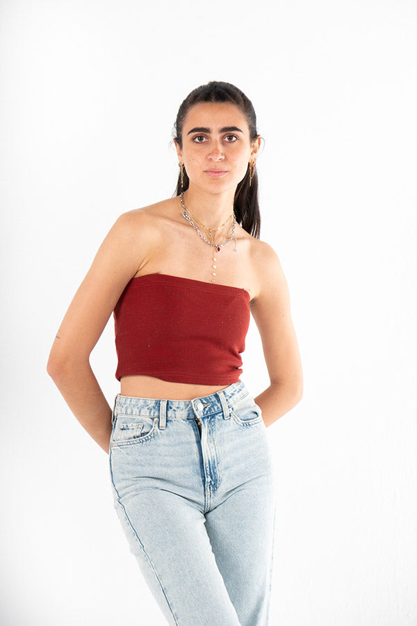 The Strappy Basic In Brick Red