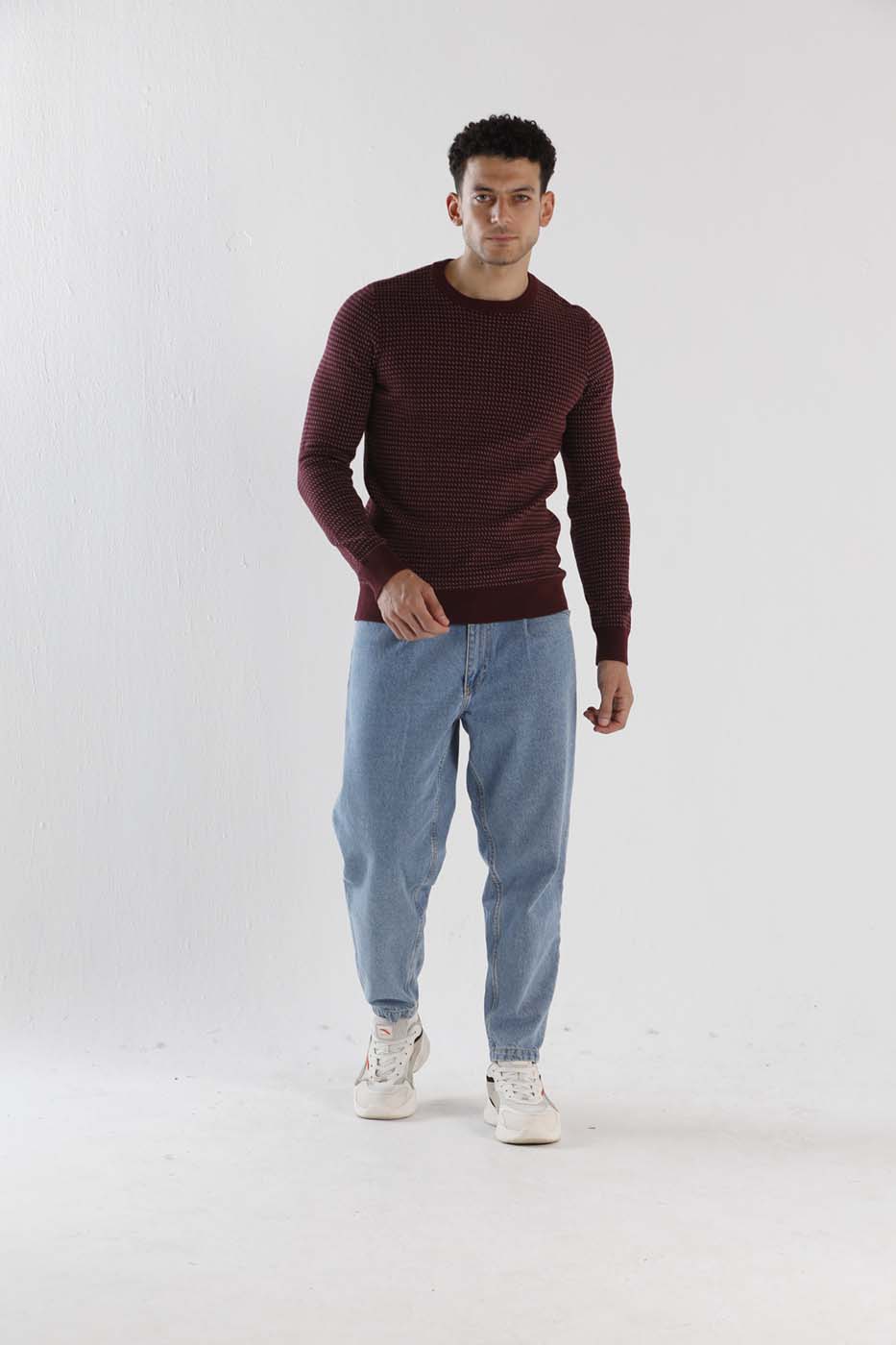 CrewNeck Sweater In Burgundy