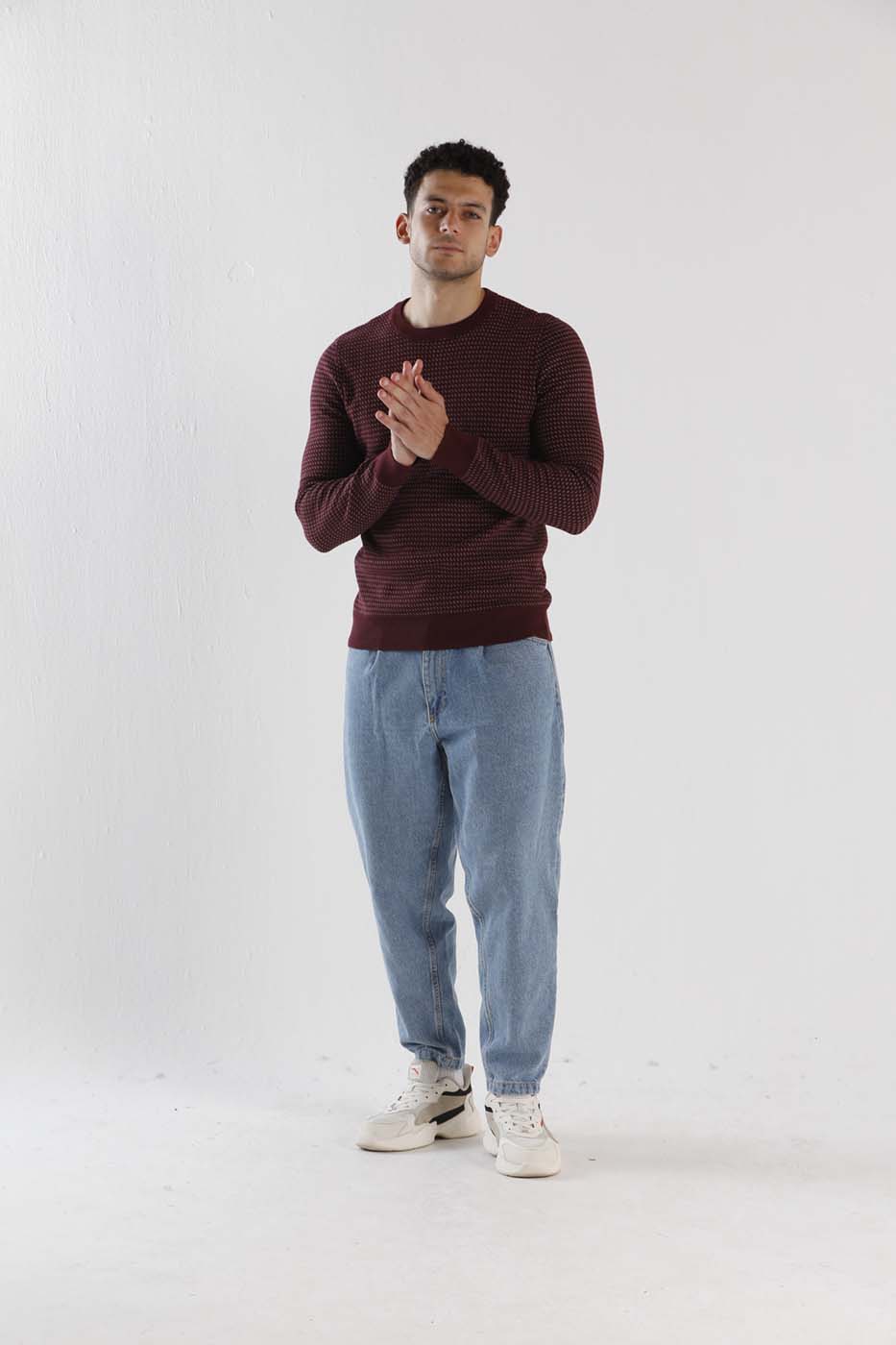 CrewNeck Sweater In Burgundy
