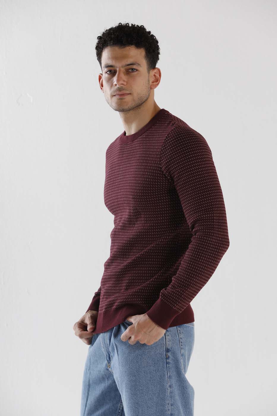 CrewNeck Sweater In Burgundy