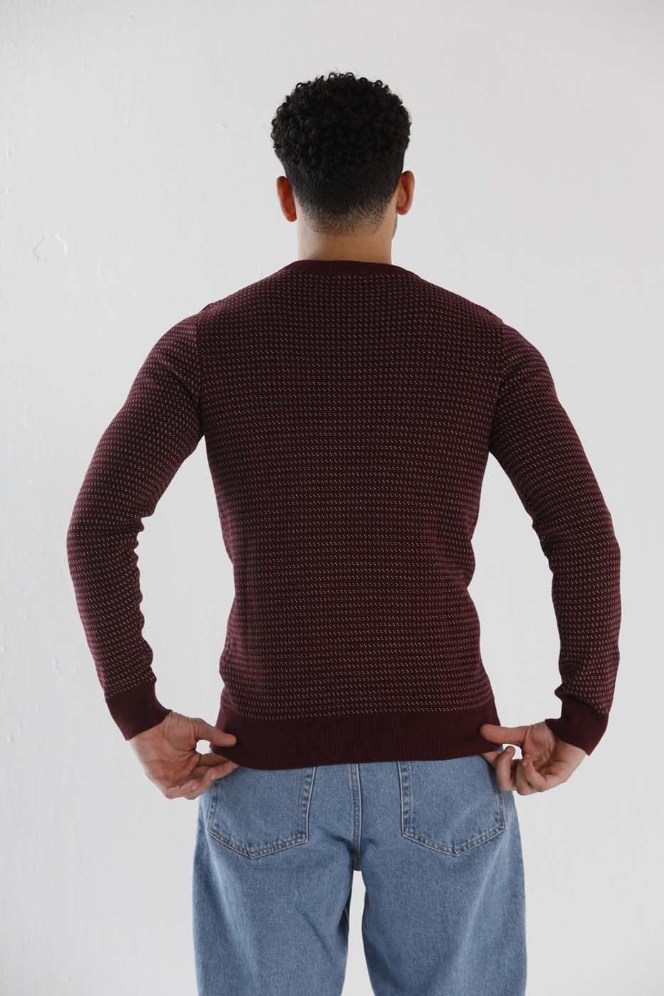 CrewNeck Sweater In Burgundy