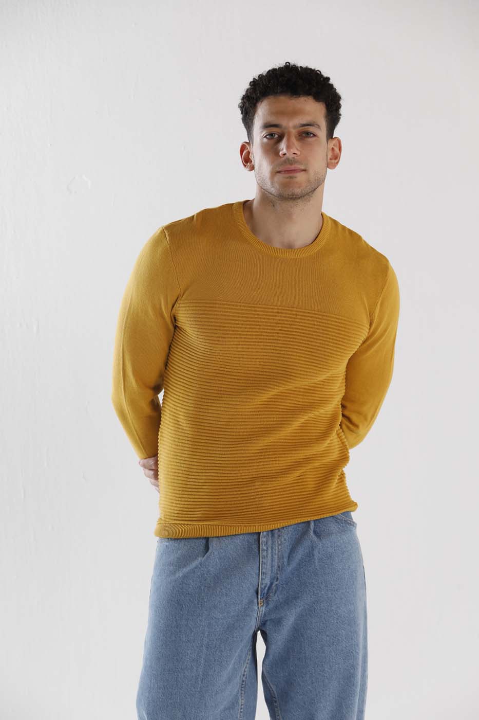 Striped Waffle Sweater