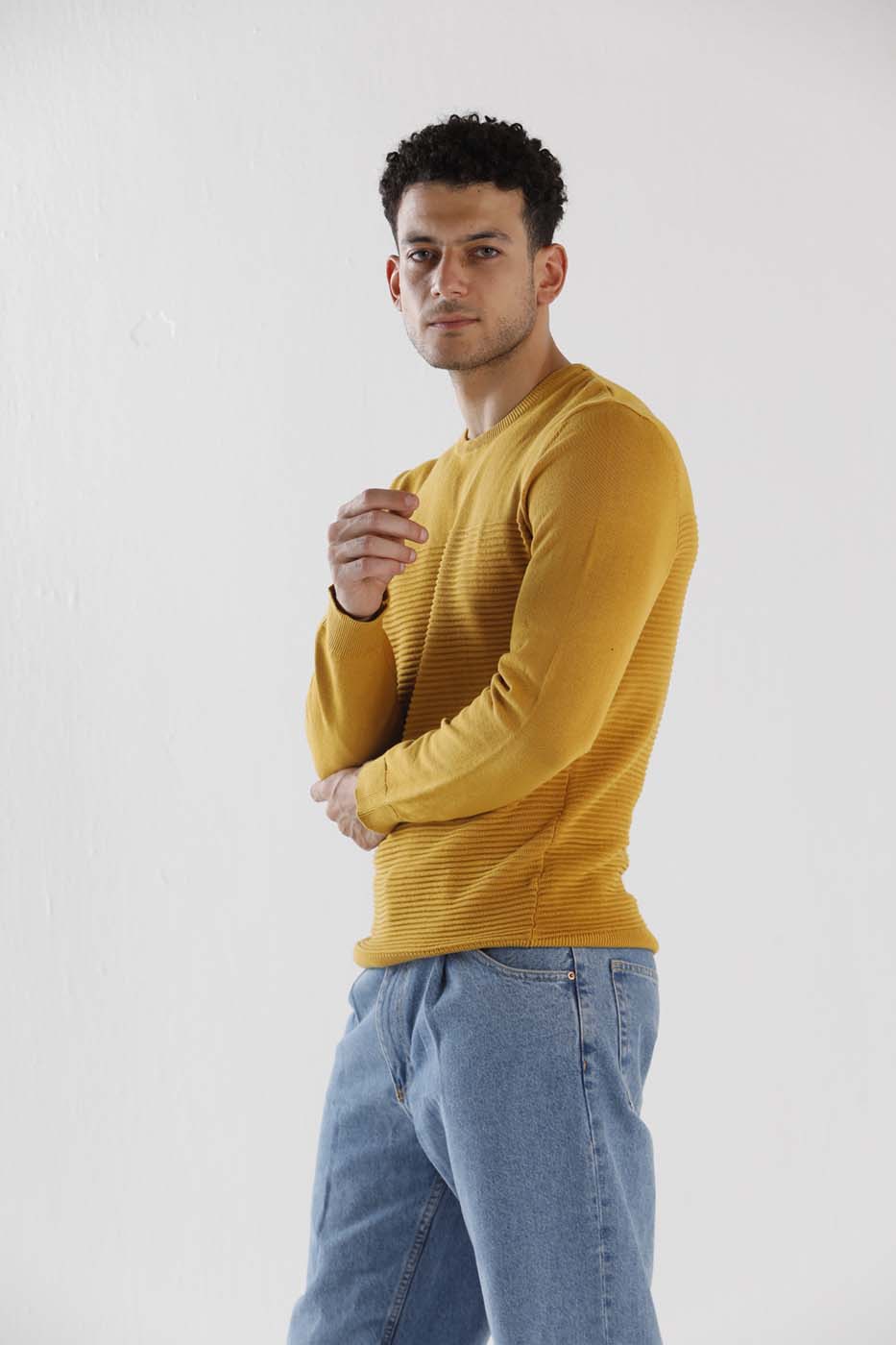 Striped Waffle Sweater