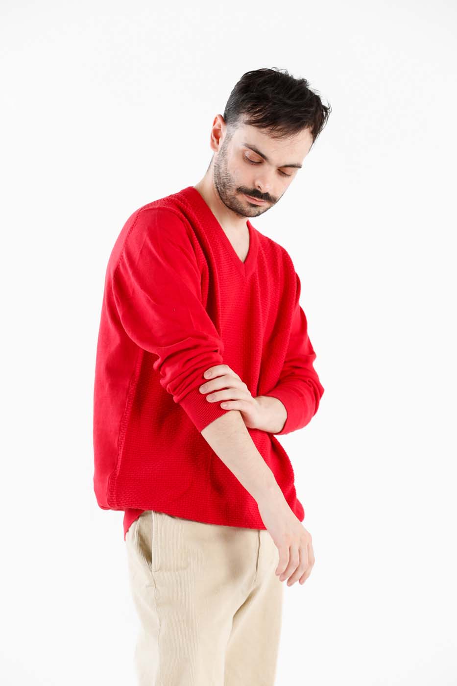Red V-Neck Sweater