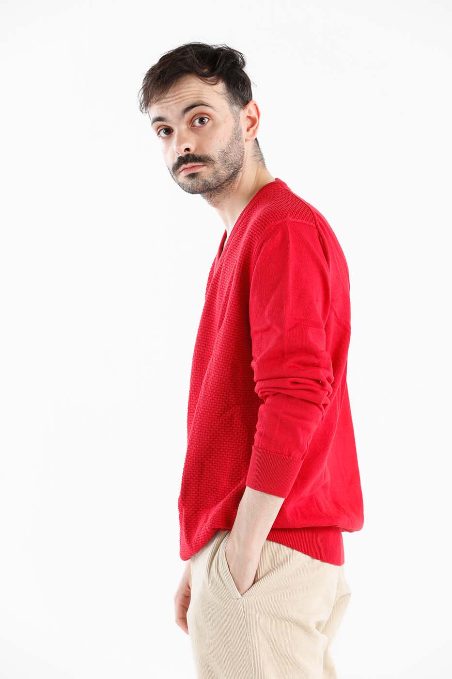 Red V-Neck Sweater