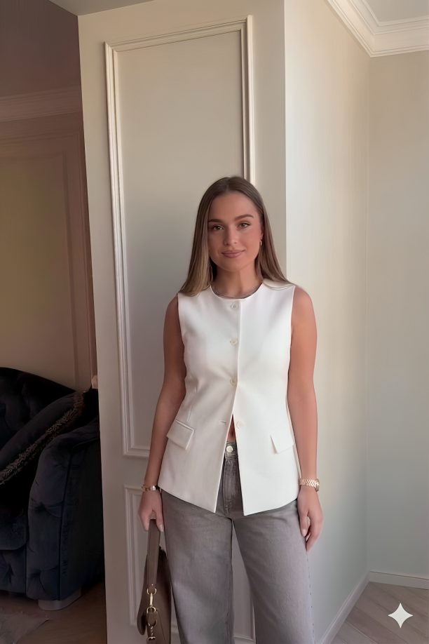 Classic Vest In White