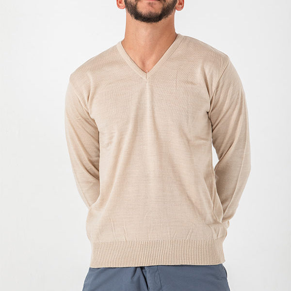 V-neck pullover in beige
