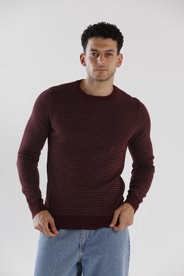 CrewNeck Sweater In Burgundy